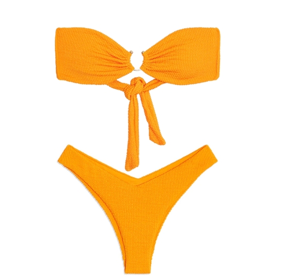 WeWoreWhat U Ring Spongie Seersucker Bikini Top - Picture 4 of 4